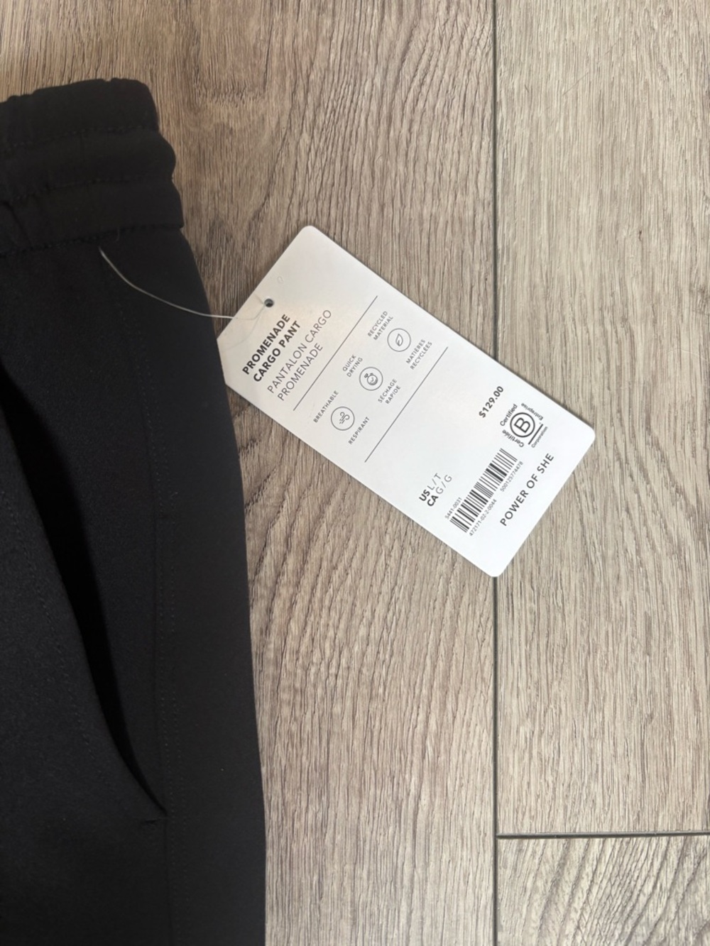 Athleta Promenade Cargo Pant Black L Tall NWT Wide Leg Travel Hiking Athleisure - Picture 2 of 10